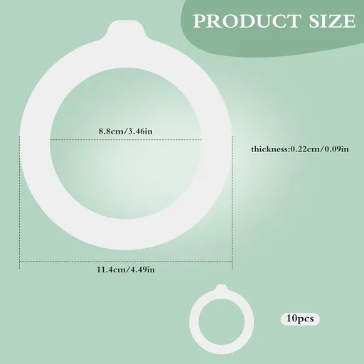 10PCS Silicone Jar Gaskets Replacement - Rubber Seals Rings Airtight Gasket Sealing for 4.2-4.3 Inch Mouth Glass Canning Jars Lids - Leak Proof Rubber Seals Rings - 4.5 Inch(Outer Diameter)