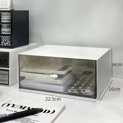 Single Grid 1-Tier Desk Storage Tray, Non-Toxic Thickened Organiser, Compact Table Container For Clean And Relaxed Work Desks