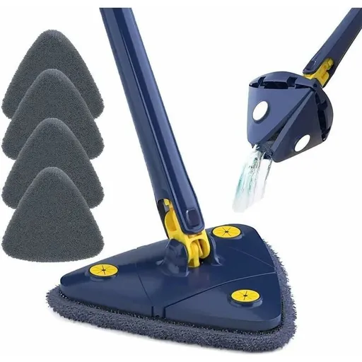 Dust Mop 360 Degree Rotating Floor Mop with 5 Cloths Blue