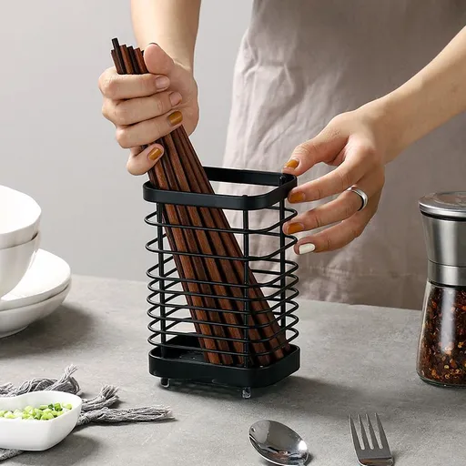 Kitchen Utensil Holder, Stainless Steel Sink Utensil Holder Countertop, Kitchen Utensil Drying Caddy, Cutlery Drainer for Kitchen