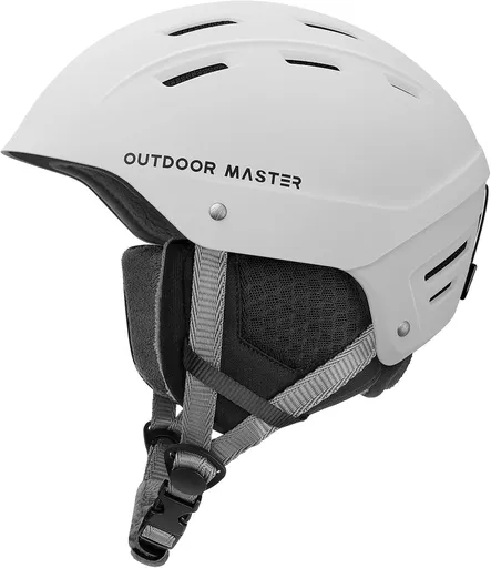 OutdoorMaster Kelvin II Ski Snow Sport Helmet | Adjustable Dial Fit Snowboard Helmet for Men Women & Youth,ASTM Certified,14 Vents-Matte White-L
