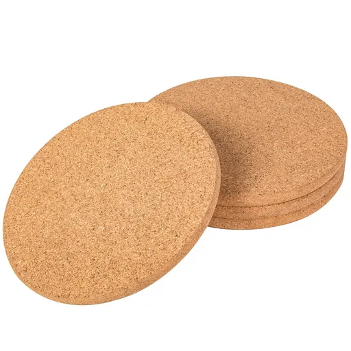 4 PCS ork Trivets for Dishes, Pots, Pans and Plants, 7.4" Diameter, Heat Resistant Cork Trivets for Pots and PansBrown