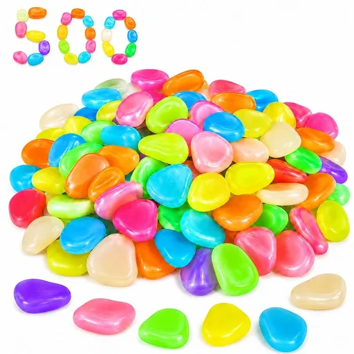Glow in the Dark Rocks, Resin Glowing Pebbles & Sunlight Charged Decor for Garden, Landscaping, Aquarium and Walkway