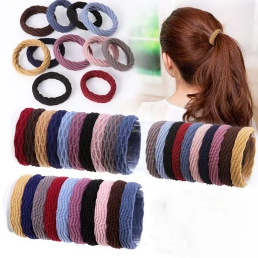 30 Pcs Elastics Hair Tie, Colorful Ponytail Holders Hair Bands for Medium to Thick Hair, Curly Hair, Women or Men (2 inch, 3 Styles)