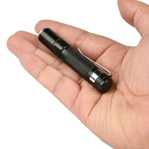 Portable Mini Penlight LED Flashlight Aluminum Alloy Skid Proof Clip 8cm High Mode Battery Powered Torch for Camping Hiking Emergency Pocket