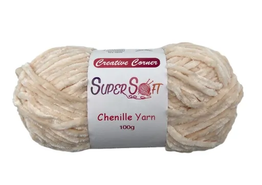 bulk 12 Beige Super Soft Chenille Yarn 100G
