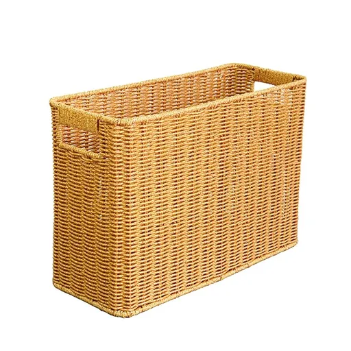 Magazine Wicker Basket, Woven Natural Fibre Magazine Holder, Wine Bottle Storage Basket, For Shelf Home Office Coffee