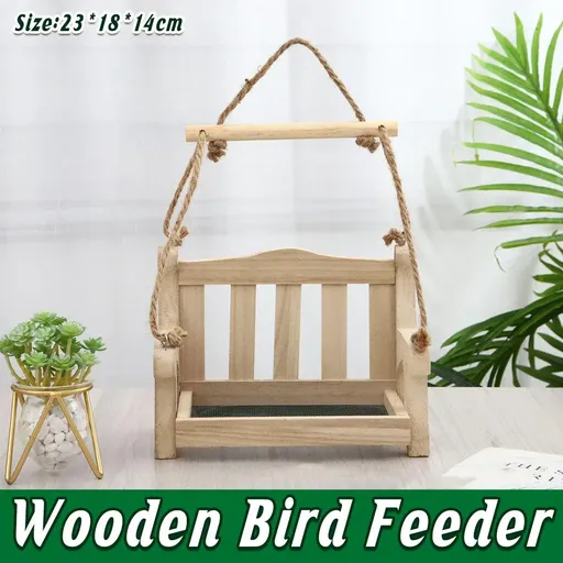 Outdoor Hanging Wooden Bird Feeder Garden Wild Bird Feeding Station House