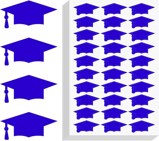 Graduation Cap Stickers 2026 - Blue Graduation Hat Stickers Self-Adhesive Graduations Envelope Seal Sticker 420Pcs Congrats Grad Cap Sticker Class of 2026 for Senior College Grad Party Favor