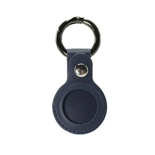 For Apple Airtag Leather Case Cover Air Tag Keychain Holder Sleeve Shell Tracker - Blue