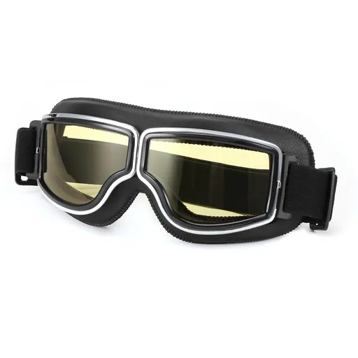 Motorcycle Goggles Vintage Anti Fog Pilot Style Leather Riding Glasses Safety Sport Motorcycle goggles