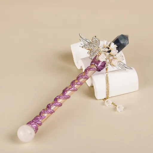 Handmade Crystal Wand, Raw Gemstone Scepter, Natural Magic Wand Green Fluorite