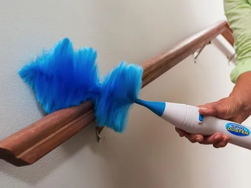 360 Electric Feather Spin Duster Feather Duster Adjustable Electric Dirt Dust Brush Removing Dust in One Spin Cleaning，Use Battery