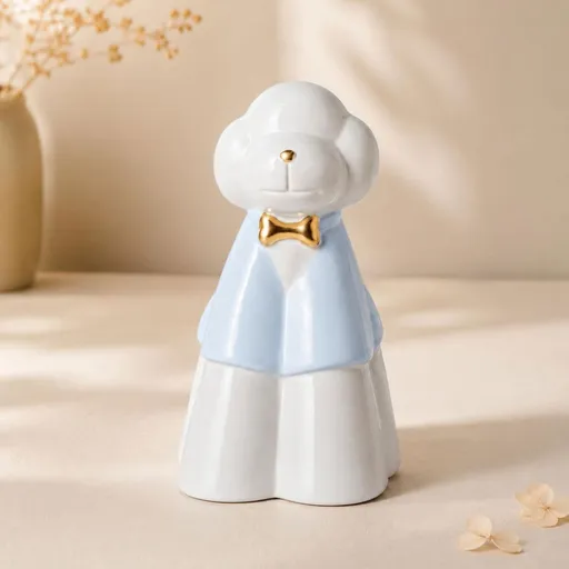 Glazed Ceramic Memorial Urn for Pets, A Sealed Display Holder with Home Shelf Placement and Quiet Remembrance Accent - Blue - Size 20.5*12.5cm