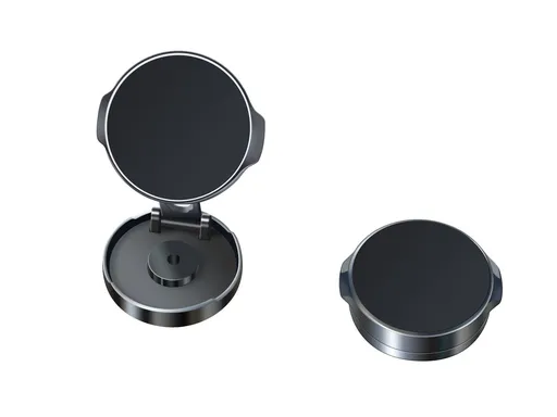 THIS IS SPRING Car Magnetic Phone Holder Foldable. [F8 folding metal magnetic bracket] Black