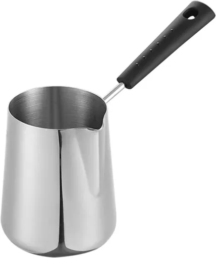 Turkish Coffee Pot, Milk Warmer for Coffee, Turkish Coffee Decanter Stainless Steel Espresso Decanter Turkish Warmer Coffee Pot(350ML Internal scale)