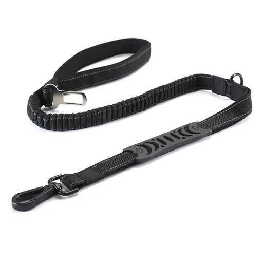 Dog Leash - Reflective Nylon Dog Training Rope with Padded Handles - Dog Car Seat Belt - Strong No Pull Bungee for Shock