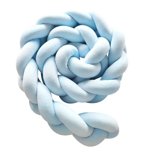 Blue 2M Nordic 3-Strand Hand-Braided Knot Long Pillow - Soft Plush Sofa Cushion, Room Decor for Bedroom & Living Room