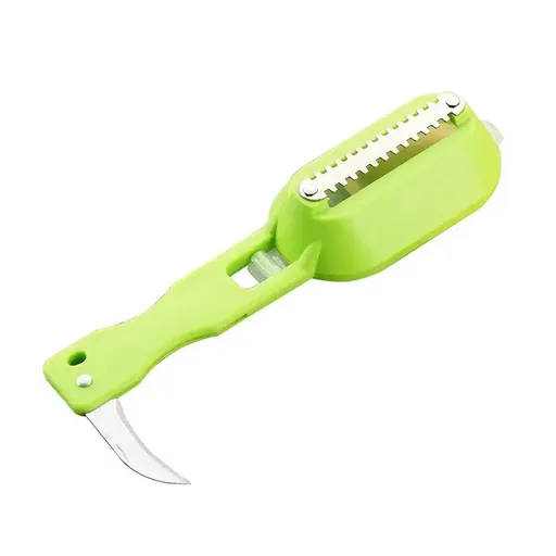 Fish Scaler with Knife,Fish Scaler Remover,Fish Scales Scraper with Lid Cover,2 in 1 Fish Cleaner Skin Scraper Brush Remover