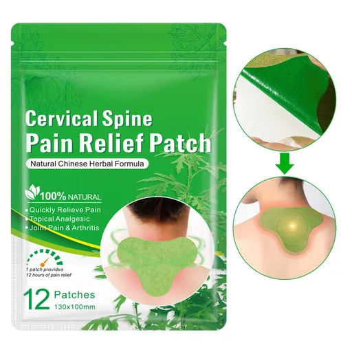 Mugwort Cervical Heat Patches: Herbal Patches for Neck and Shoulder Stiffness and Soreness in “Text Neck” Sufferers (48 pcs/4 boxes)