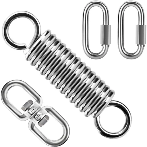 Spring Suspension with 360° Swivel Hooks and Carabiners, Spring Suspension for Hanging Chair Yoga Sandbag, Load 200 kg (Spring Suspension)