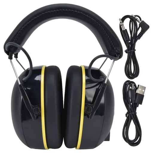 Hearing Protection Earmuffs 5V/1A Noise Canceling Multifunctional Ear Protection Earmuffs for Gardening Black