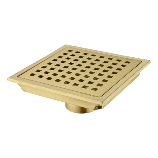 4-inch SUS304 Stainless Steel Square Shower Floor Drain with Tile Insert Grate Removable Multipurpose Invisible Look or Flat