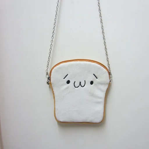 Plush Mini Chain Bag Toast Design Phone Holder Emoji Toast Chain Bag