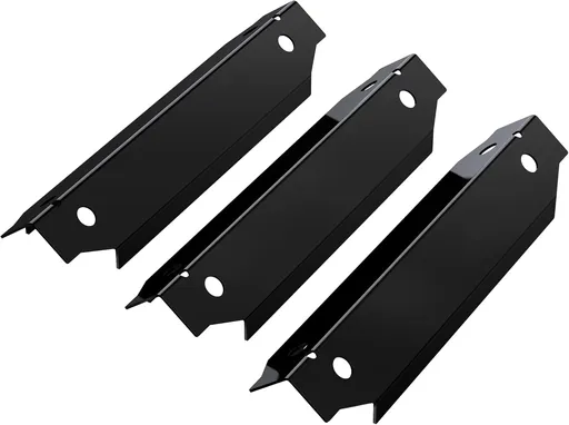 Grill Replacement Parts for Dyna-Glo 3-Burner Gas BBQ, Porcelain Grill Burner Covers, Heat Plates Shields, Flame Guards, 3 Pack