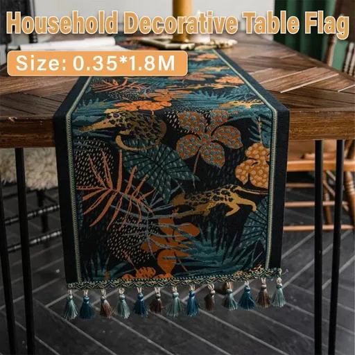 Floral Tablecloth for Coffee Table Banana Leaf Pattern Dining Table Cover Decor