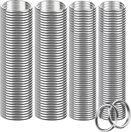 200 Pieces Split Key Rings Bulk or Keychain Key and Art Crats(25 mm /0.98 inch 100pcs ，28 mm /1.1 inch 100pcs)