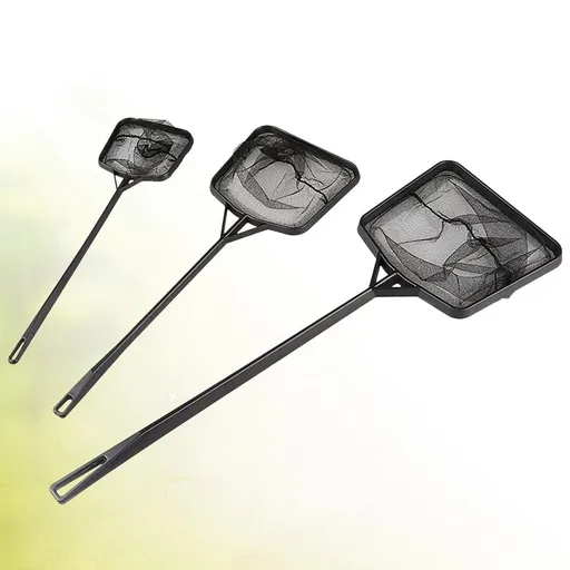 3-Piece Fishing Accessories Set with Black Soft Mesh Nets for Fish Tanks and Outdoor Fishing Use