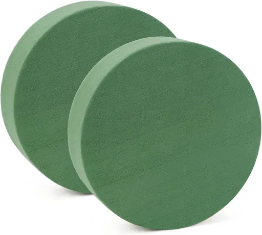 Round Floral Foam Blocks Florist Foam Blocks Wet Dry Green Foam for Artificial Flowers, Wedding Aisle Flowers, Craft Project, Arty Decoration and Fresh Flower Arrangement (2 Pack 6 inch)