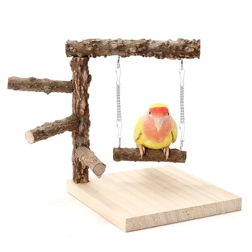 Stand Tabletop,Natural Wood Parrot Playground,Bird Active Toys Cage Accessories,Playstand Platforms for Parrots Parakeets Canaries