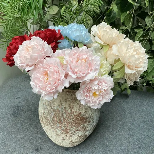 4pcs Silk Peony Fake Flower for Wedding Home Office Party Hotel Window Sill Decoration, Table Centerpieces, Floral Arrangements