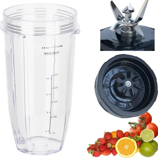 [ New Model] Replacement blender Blade and 24oz Cup Accessories, ly Compatible with Nutri Ninja SS150,SS151,SS300, SS350,SS351, CO351B, SS100, SS101, CO101B,SS400,SS401