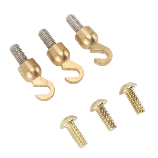 Clock Weight Shell Hook Set Elegant Brass Finish Open Hook Design 3 Piece