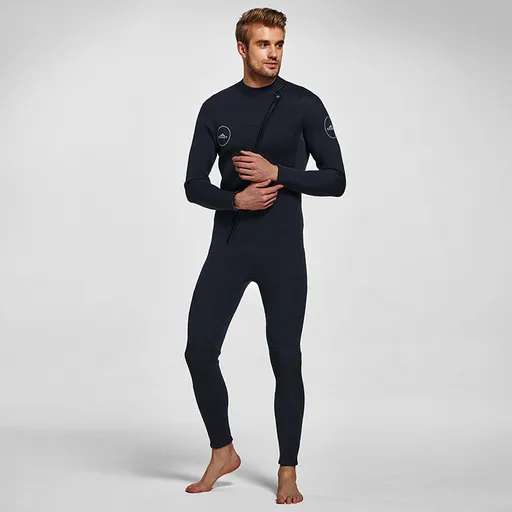 Men's 3mm Full Wetsuit for Surfing Diving & Cold Water Swimming – Front-Zip Neoprene Suit with UV Protection and Flexible Fit(Black,XL) | Other Colors Available in Store