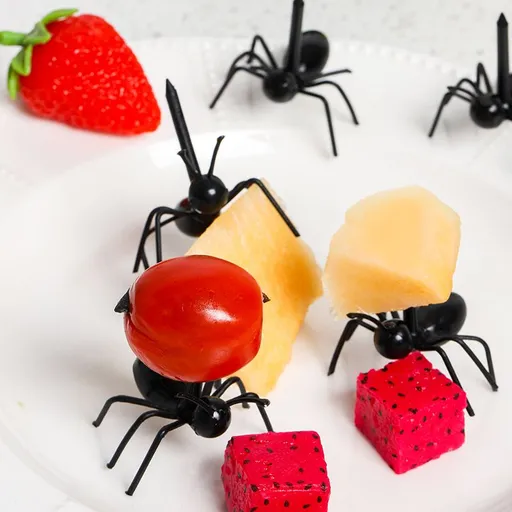 12PCS Ant Toothpicks Fruit Dessert Fork Reusable Ant Food Pick Animal Appetizer Forks for Snack Cake Dessert