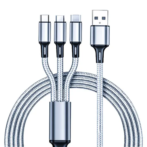 3-in-1 Multi USB Charger Cable for Micro USB Type C and Apple Devices
