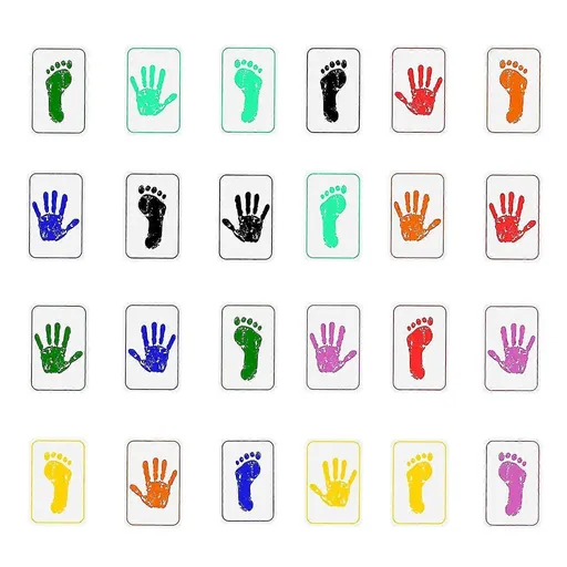 24pcs Floor Stickers Hands And Feet Games For Adult babies Puzzle Game Stickers Removable Colored Hands Feet Jump Stickers