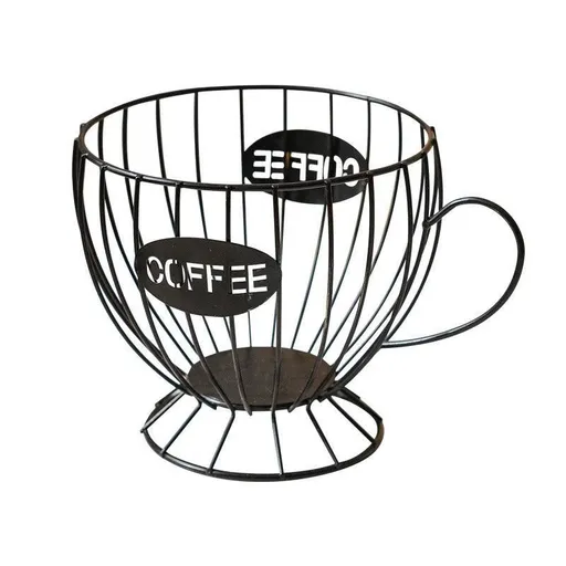 Snacks and Candy Organizer Coffee Capsules Shelf Storage for Kitchen and Pantry - Black
