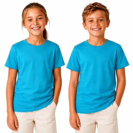 KIDS PLAIN T SHIRT Childrens Child 100% COTTON Boys Girls Basic Blank Tee Top - Bright Mint