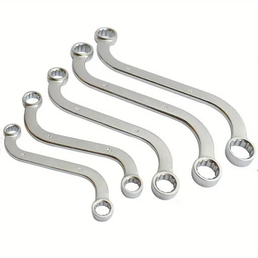 S-Style Box Wrench Set Metric S-Style Wrench with Double , S-Shaped Wrench for Vehicle Maintenance Machinery, 5Pcs