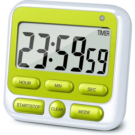 Digital Countdown Kitchen Timer -Count Up Down Magnetic Timer Clock for Cooking Baking Gym Students Green