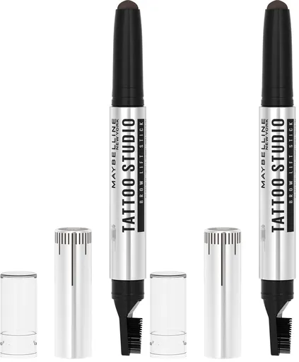 2x Maybelline Tattoo Studio 1.1g Brow Lift Stick Eyebrow Liner - 255 Soft Brown