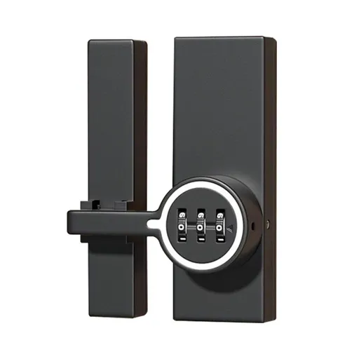 Black (Luminous) 180 Degree Barn Door Lock, 3 Digit Password Keyless, Mechanical Password Lock,Flip Latch with Combination,for Barn Door,Sliding Door, Windows, Cabinets, Garden, Bathroom