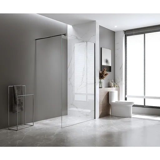 Glass Shower Screen Square Stabilising Pole in Black