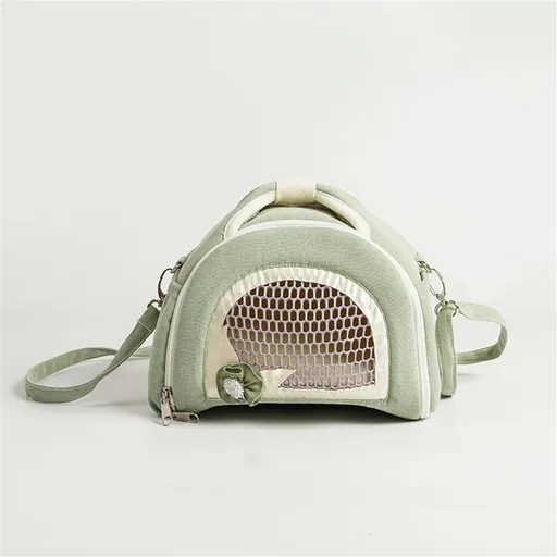 Hamster Carrier Guinea Pig Carrier Bag Small Animal Sugar Glider Pouch Gerbil Hedgehog Portable Travel Carrier Outdoor Hangbag Flying Squirrel Rat Carrier （matcha green）