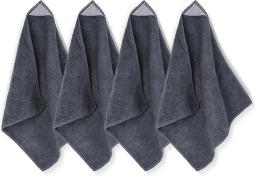 4 Pack Magnetic Microfiber Cleaning Cloth, Dry Erase Erasers Cleaner for Whiteboards, Blackboards, Chalkboards, Glassboards, Home, Office, School, Gray, 10'' x 9.25''